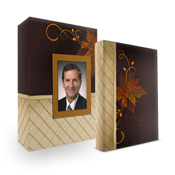 Bookshelf Keepsake Box Register Book - Autumn Leaves