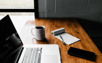 laptop on a desk